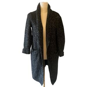 MASSIMO DUTTI Gray Cardigan Wool Blend Small Chunky Knit Pockets